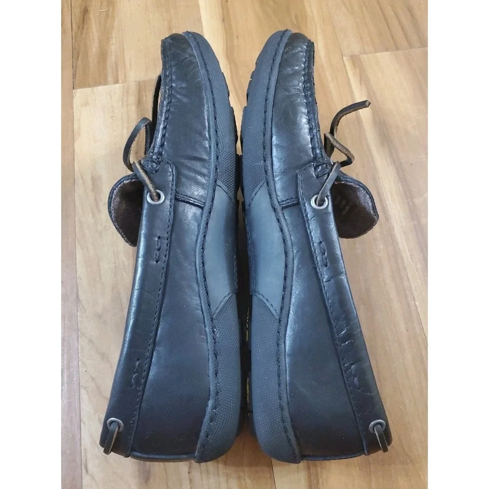 Frye Reagan Campus Driver Sz 9.5 Mens Sherpa Lined Leather Moccasin Black Gray